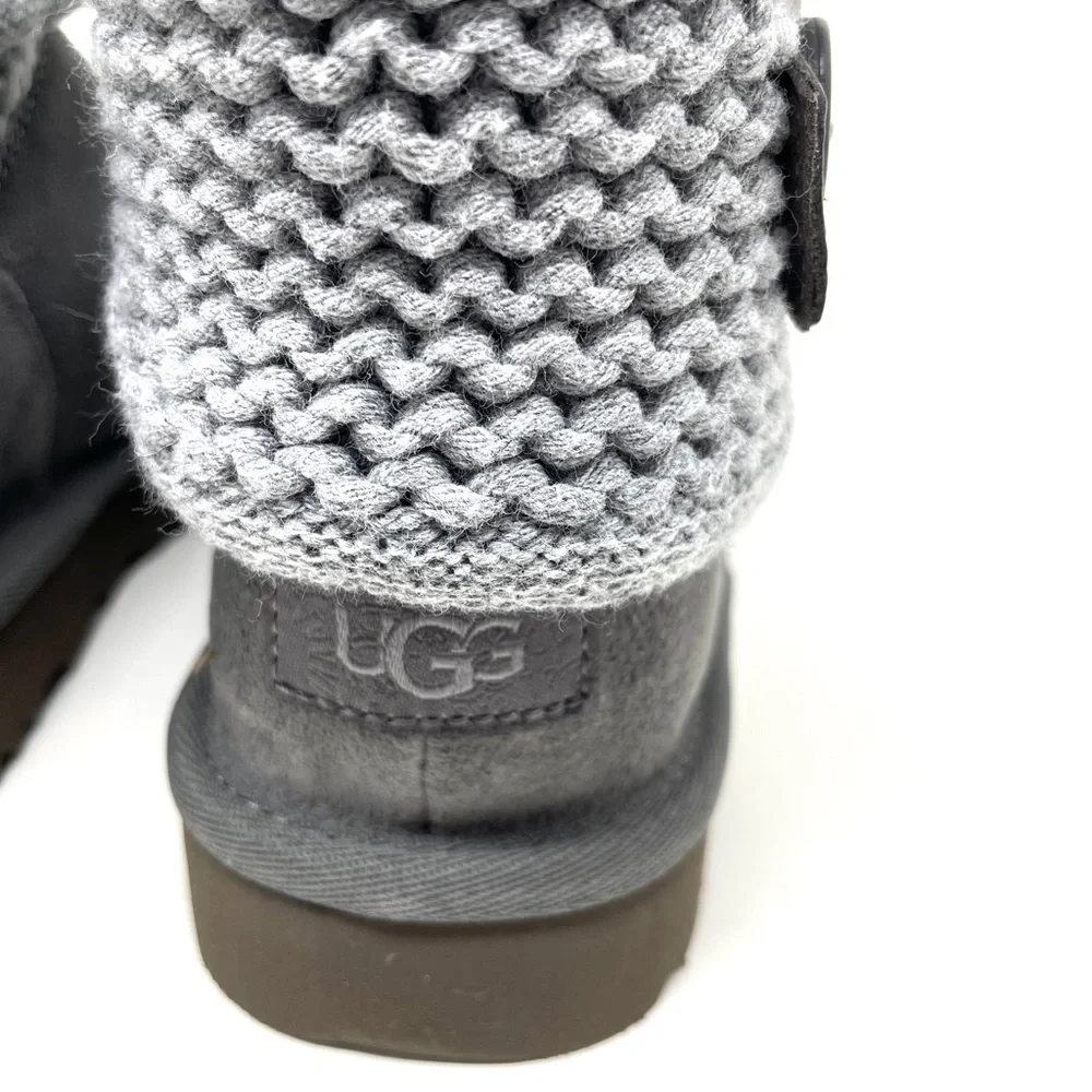 Ugg Shaina Knit Cuff Suede Body Boot Size 7 NWB